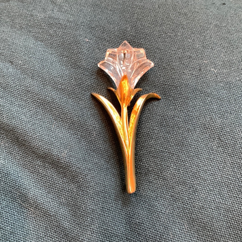 Swarovski crystal tulip brooch